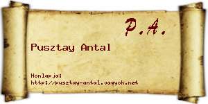 Pusztay Antal névjegykártya